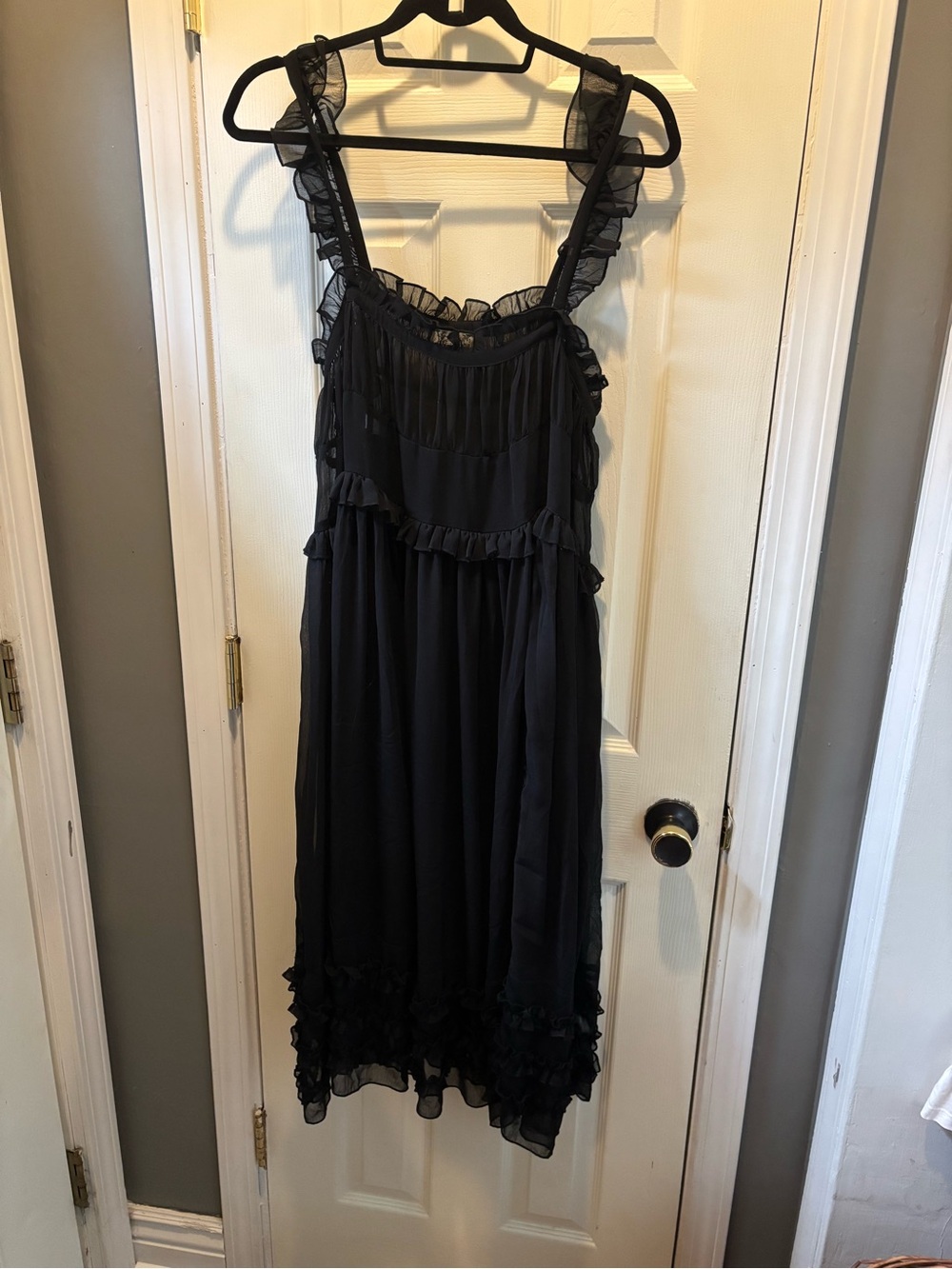 Free People: Black Ruffle Sundress